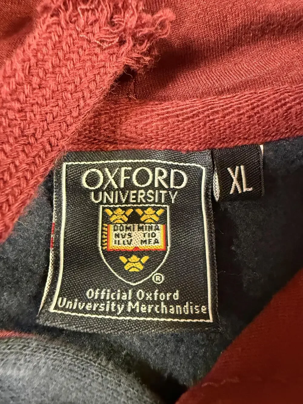 Oxford University Hoodie Mens XL Blue Pullover Fleece Sweatshirt Crest Graphic